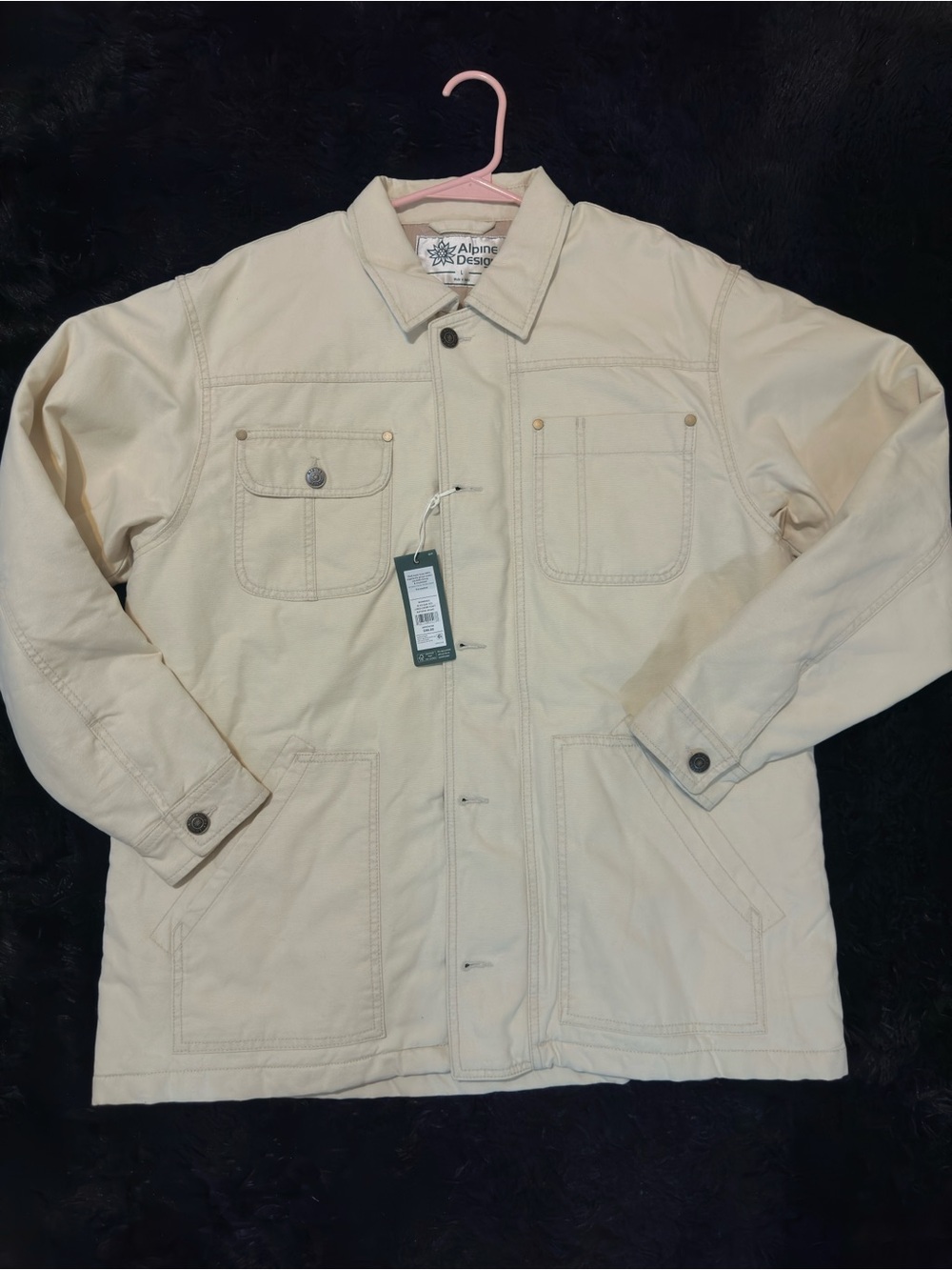 Alpine Design Cream Field Jacket with Utility Pockets